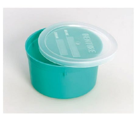 Busse Hospital Disposables Denture Cup 8 oz. Turquoise Snap-On Lid Disposable - 490