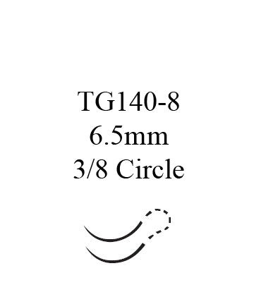 J & J Healthcare Systems - Suture with Needle Absorbable Uncoated Undyed Suture Plain Gut Size 6 - 0 18 Inch Suture Double-Armed 6.5 mm Length 3/8 Circle Micropoint - Spatula Needle - 1735G