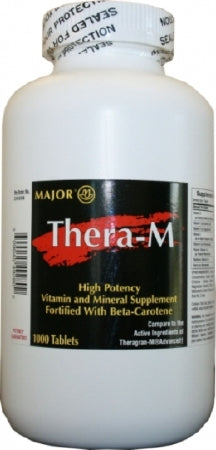 Major Pharmaceuticals Thera-M Multivitamin Supplement Vitamin A / Magnesium Oxide 5000 IU - 100 mg Strength Tablet 1000 per Bottle - 904549280