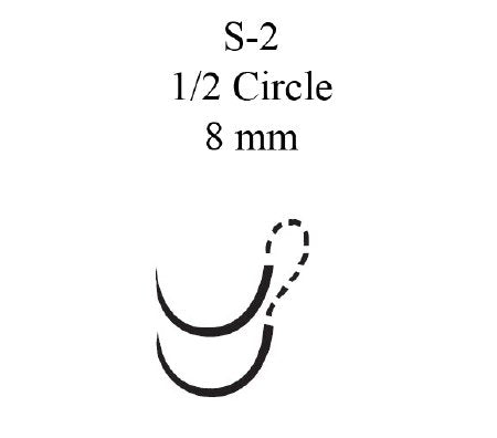 J & J Healthcare Systems Mersilene Suture with Needle Nonabsorbable Uncoated White Suture Braided Polyester Size 4-0 18 Inch Suture Double-Armed 8 mm Length 1/2 Circle Spatula Needle - 1779G