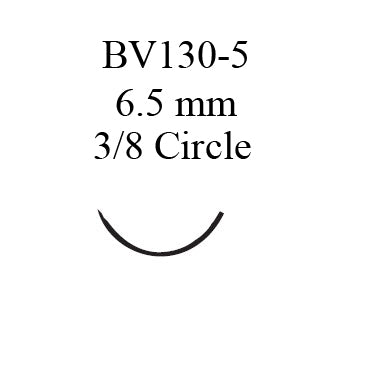 J & J Healthcare Systems Ethilon Suture with Needle Nonabsorbable Uncoated Black Suture Monofilament Nylon Size 8-0 5 Inch Suture 1-Needle 6.5 mm Length 3/8 Circle Taper Point Needle - 2808G