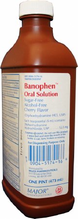 Major Pharmaceuticals Generic Benadryl Allergy Relief 12.5 mg Strength Liquid 16 oz. - 904517416