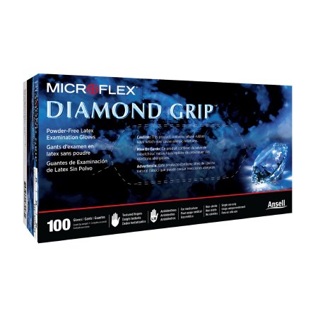 Diamond Grip - Exam Glove Large NonSterile Latex Standard Cuff Length Textured Fingertips White Not Chemo Approved - MF-300-L