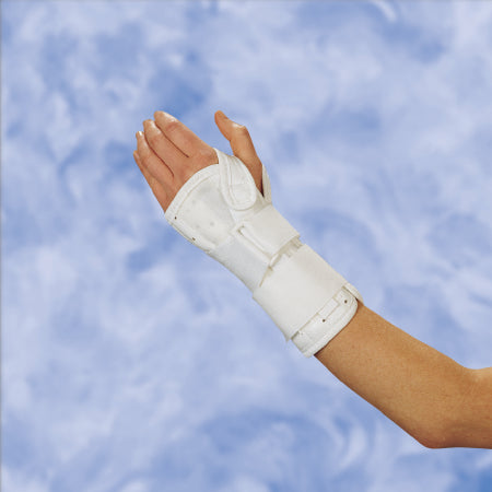 Deroyal Wrist / Forearm Splint Leatherette Left Hand White Pediatric - 8824-06
