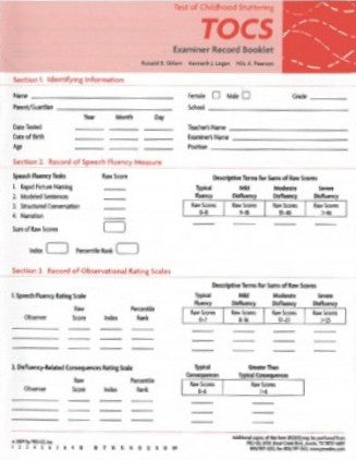 Pro-ed TOCS Examiner Record Booklets (25) by Ronald B. Gillam, Kenneth J. Logan, Nils A. Pearson- 12203