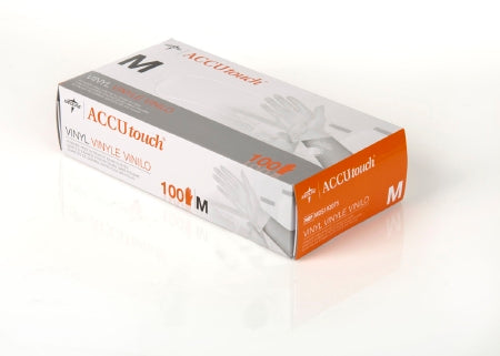 AccuTouch - Exam Glove Large NonSterile Vinyl Standard Cuff Length Smooth Clear Not Chemo Approved - Medline - MDS192076