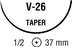 Covidien Polysorb Suture with Needle Absorbable Coated Violet Suture Braided Polyester Size 0 30 Inch Suture 1-Needle 37 mm Length 1/2 Circle Taper Point Needle - CL812