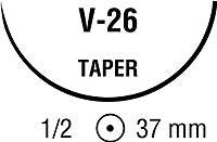 Polysorb - Suture with Needle Absorbable Coated Violet Suture Braided Polyester Size 0 30 Inch Suture 1-Needle 37 mm Length 1/2 Circle Taper Point Needle - GL-128