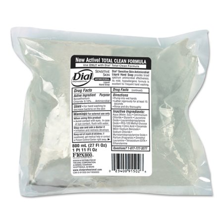 Dial Professional for Sensitive Skin - Antimicrobial Soap Liquid 800 mL Dispenser Refill Bag Floral Scent - DIA91502