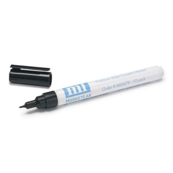 Marketlab Moist Mark Plus Solvent Resistant Marker Black 10/Pk - 479