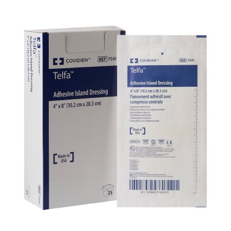 Telfa - Adhesive Dressing 4 X 8 Inch Nonwoven Rectangle White Sterile - 7541