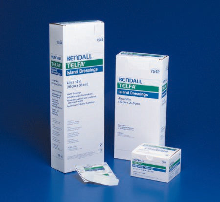 Cardinal Telfa Adhesive Dressing 4 X 5 Inch NonWoven Rectangle White Sterile - 7540-