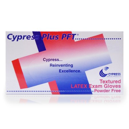 Cypress Plus PFT - Exam Glove Medium NonSterile Latex Standard Cuff Length Fully Textured Ivory Not Chemo Approved - 23-94