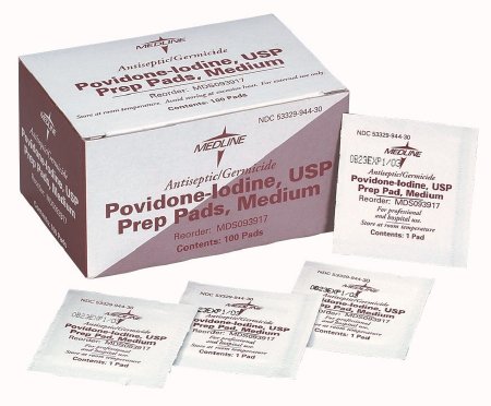 Medline - PVP Prep Pad 10% Strength Povidone-Iodine Individual Packet Medium NonSterile - MDS093917