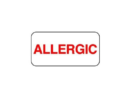 Shamrock Scientific - Pre-Printed Label Allergy Alert White Allergic Red Alert Label 3/4 X 1-1/2 Inch - NL-103