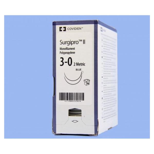 Medtronic MITG-Covidien Suture 3-0 Pp Kv-7/Kv-7 Surgipro Ii Blue 36" Double Arm Monofilament 36/Ca - VP976X