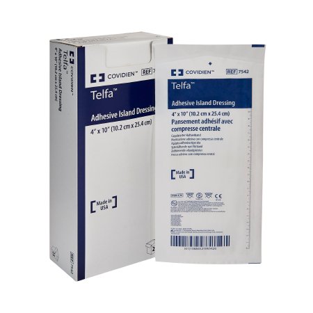Telfa - Adhesive Dressing 4 X 10 Inch Nonwoven Rectangle White Sterile - 7542