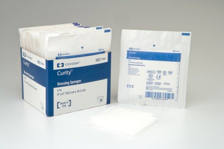 Cardinal Curity NonWoven Sponge Polyester / Rayon 6-Ply 4 X 4 Inch Square Sterile - 7084-