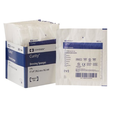 Curity - Nonwoven Sponge Polyester / Rayon 6-Ply 4 X 4 Inch Square Sterile - 7084-