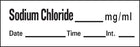 Precision Dynamics TimeMed Pre-Printed Label Timemed Anesthesia Label Sodium Chloride White 1-1/2 X 1/2 Inch - AN-90