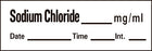 Timemed - Drug Label Anesthesia Label Sodium Chloride_mg/mL Date_Time_Int_ White 1/2 x 1-1/2 Inch - AN-90