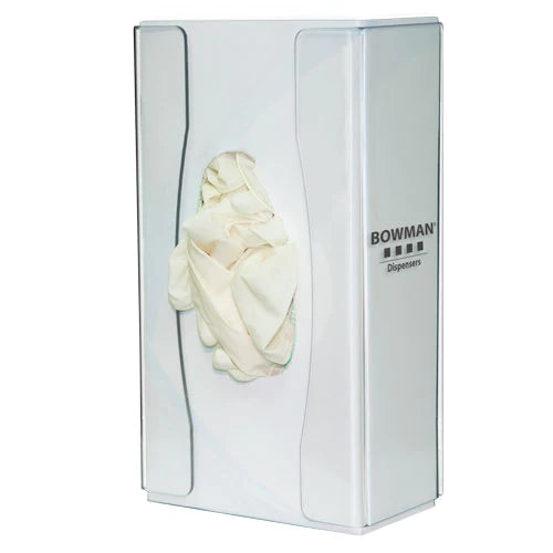 Bowman Manufacturing - Glove Box Holder Wall Mounted 1-Box Capacity White 5.08 W X 2.95 D X 9.10 H Inch PETG Plastic - GL102-0111