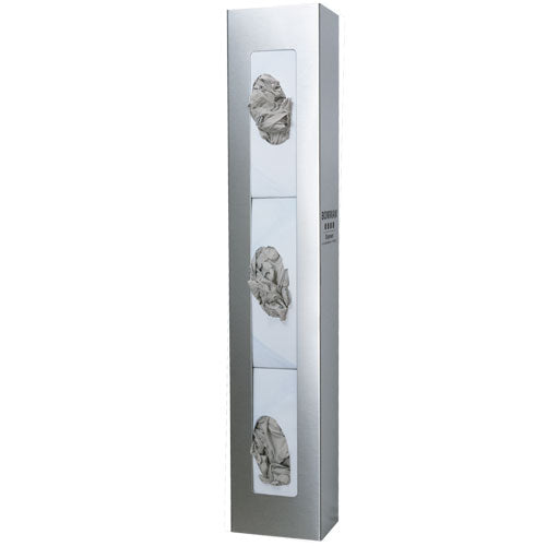 Bowman Manufacturing Space Saver Glove Box Holder Horizontal or Vertical Mount 3-Box Silver 4 X 5-3/4 X 30 Inch Steel - GS-109-DISP