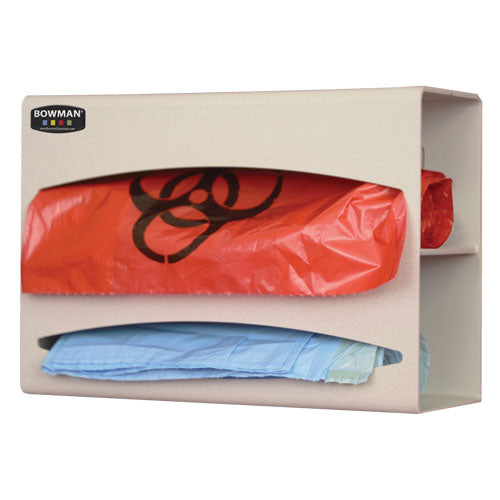 Bowman Manufacturing Bowman Bag Dispenser BOWMAN Quartz Beige ABS Plastic Manual Double Roll Wall Mount - BG002-0212-DSD