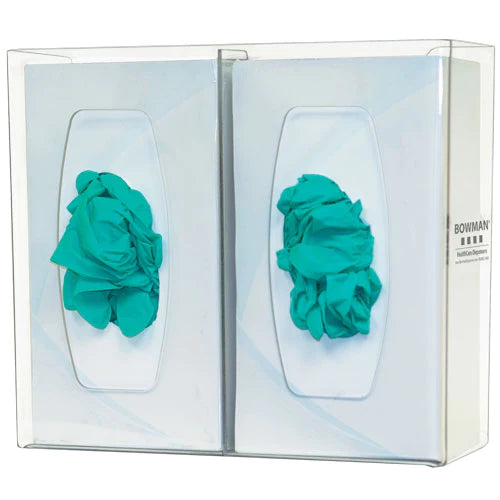Bowman Manufacturing - Glove Box Dispenser Wall Mounted 2-Box Capacity Clear 11.38 W X 4 D X 10.13 H Inch PETG Plastic - GL020-0111