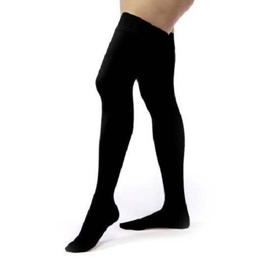 BSN Medical JOBST Opaque Compression Stockings Thigh High Medium Black Open Toe - 115565