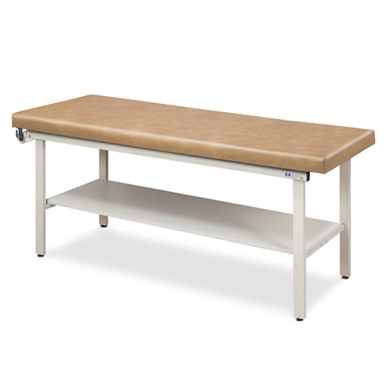 Clinton Industries TABLE, EXAM H-BRACE W/SHELF FLAT TOP GUN METAL 27" - 3200-27-3G