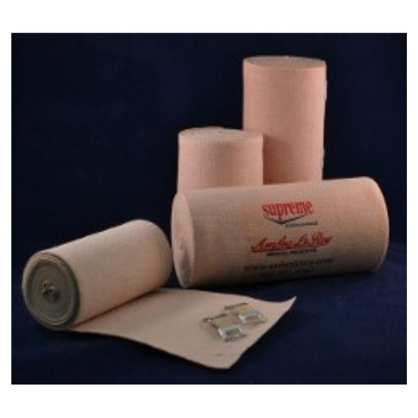 Ambra Leroy Medical Bandage Supreme 6"X5Yd Compression Elastic Stretch Clips Tan Lf 10/Bx - 71650