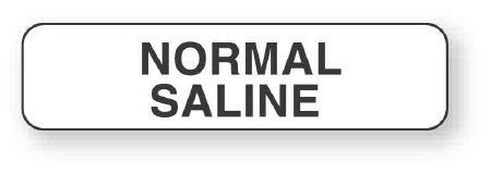 UAL - Drug Label Anesthesia Label Normal Saline White 5/16 x 1-1/4 Inch - ULAM031