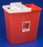 Cardinal SharpSafety Sharps Container 1-Piece 18-3/4 H X 18-1/4 W X 12-3/4 D Inch 12 Gallon Red Vertical Entry Hinged Lid - 8933
