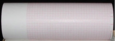 Precision Charts ECG / EEG Recording Paper Thermal 216 mm X 200 Foot Roll Red Grid - 9100-011-50
