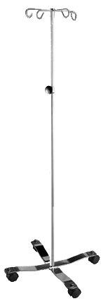 Blickman Built - IV Stand Floor Stand 4-Hook Five 3 Inch Sivel Casters - 0537792400