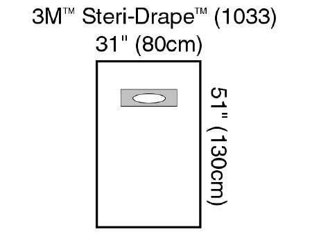 3M Steri-Drape - EENT Drape Medium Aperture Drape 31 W X 51 L Inch Sterile - 1033