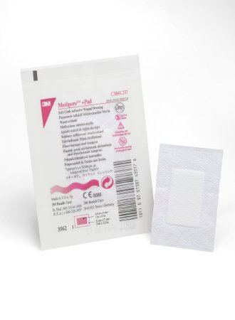 3M Medipore Adhesive Dressing 2 X 2-3/4 Inch Soft Cloth Rectangle White Sterile - 3562