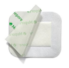 Molnlycke Mepore Adhesive Dressing 3-3/5 X 4 Inch NonWoven Spunlace Polyester Rectangle White Sterile - 670900