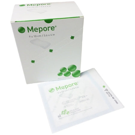 Mepore - Adhesive Dressing 3-3/5 X 4 Inch Nonwoven Spunlace Polyester Rectangle White Sterile - 670900