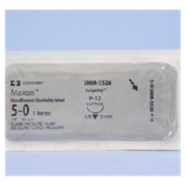 Medtronic MITG-Covidien Suture 5-0 Polyglyconate Copolymer P-13 Maxon Clear 18" Monofilament 36/Ca - SMM5526