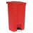 Rubbermaid Can Trash Plastic 23Gal Step-On Pedal Integrated Lid Red Rectangle Ea - FG614600RED