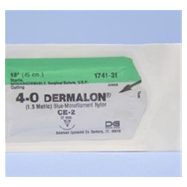 Medtronic MITG-Covidien Suture 4-0 Nylon C-1 Dermalon Blue 18" Monofilament 36/Ca - 8886174131