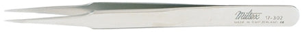 Miltex Miltex Splinter Forceps Swiss-Jeweler 4-3/4 Inch Surgical Grade NonMagnetic Stainless Steel NonSterile NonLocking Thumb Handle Straight Strong Fine Tips - 17-302