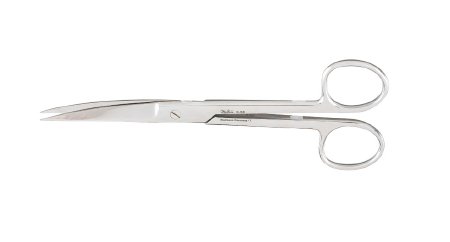 Miltex - Operating Scissors 6-1/2 Inch Length OR Grade German Stainless Steel NonSterile Finger Ring Handle Curved Blade Sharp Tip / Sharp Tip - 5-38