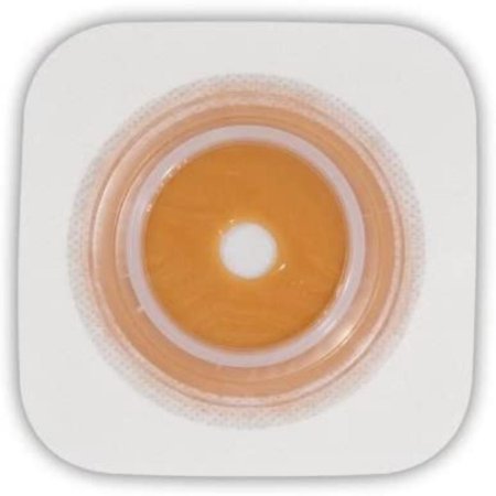 Sur-Fit Natura - Ostomy Barrier Trim to Fit, Standard Wear Stomahesive White Tape 38 mm Flange System Hydrocolloid Up to 7/8 Inch Opening 4 X 4 Inch - 125258