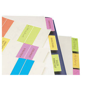 Tabbies 1-1/2" Fluorescent Erasable Write-on Index Tabs, 24 Tabs per Pack - 1-1/2"W - 1/2", - 10 packs Per Box - 58530