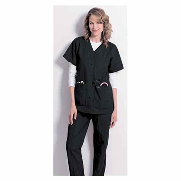 Landau Uniforms Shirt Scrub 8232 Womens X-Large Black Ea - 8232-BKP-XLG