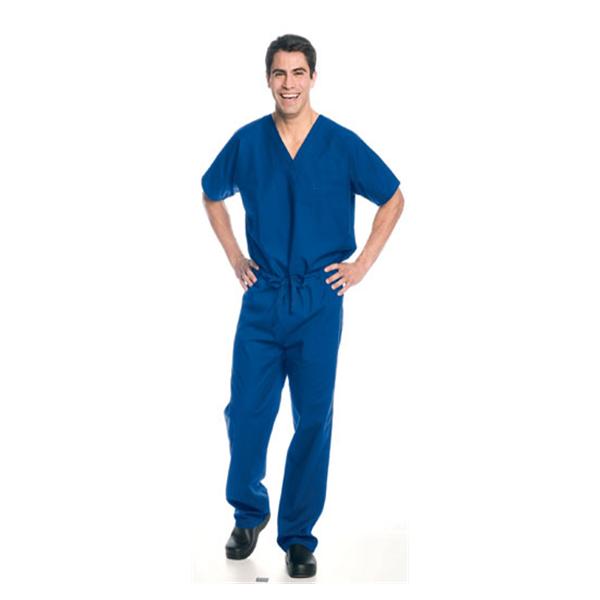 Landau Uniforms Shirt Scrub 7502 Unisex 4X Large Royal Blue Ea - 7502-BEP-4XL