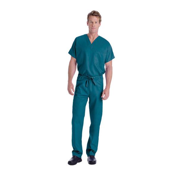 Landau Uniforms Shirt Scrub 7502 Unisex 5X Large Caribbean Blue Ea - 7502-CBP-5XL